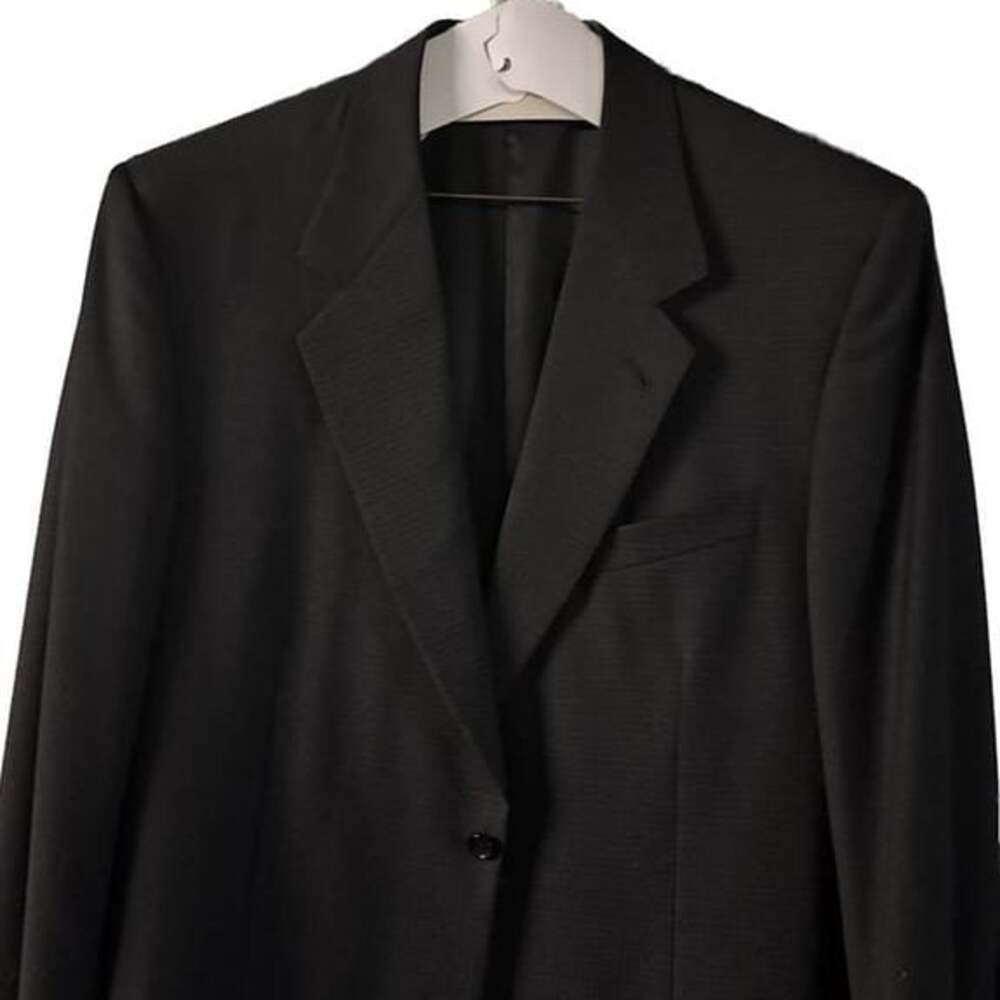 Canali Men's Black Gray Check Wool Sport Coat Jacket Blazer 42L - Picture 2 of 5